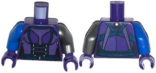 Torso Female Purple Armor with Dark Blue Belt Pattern / Flat Silver Arm Left / Blue Arm Right / Dark Purple Hands