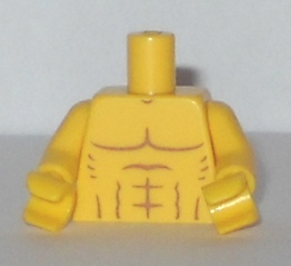 Torso Bare Chest with Muscles Outline, No Clavicles Pattern / Yellow Arms / Yellow Hands