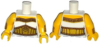 Torso Female Toga with Gold Trim and Large Belt Pattern / Yellow Arms with Gold Wristbands Pattern / Yellow Hands