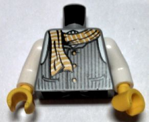 Torso Striped Vest with Buttons and Yellow Striped Scarf Pattern / White Arms / Yellow Hands