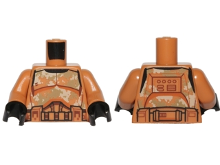 Torso SW Armor Camouflage Clone Trooper Pattern / Medium Nougat Arms / Black Hands