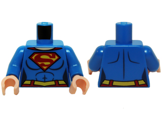 Torso Shirt with Female Outline, Belt and Red and Yellow Superman 'S' Logo Pattern / Blue Arms / Light Nougat Hands