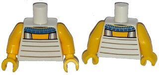 Torso Tunic with Blue and Gold Egyptian Collar Pattern / Yellow Arms / Yellow Hands