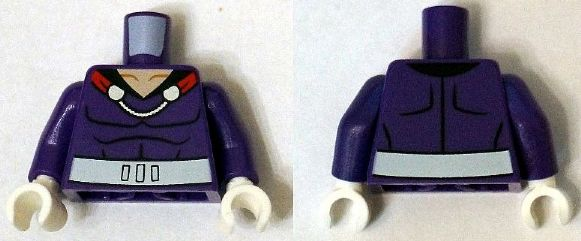 Torso Muscles Outline with Cape Clasps and White Sash Pattern / Dark Purple Arms / White Hands