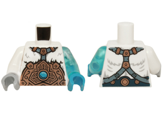 Torso Fur with Copper Armor and Ice Chi Emblem Pattern / Trans-Lt Blue Arm Left / White Arm Right / Dk Azure Hand Left / Lt Bluish Gray Hand Right