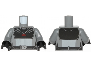 Torso SW Black Armor Plates with Silver and Red Stripes Pattern (Inquisitor) / Dark Bluish Gray Arms / Black Hands