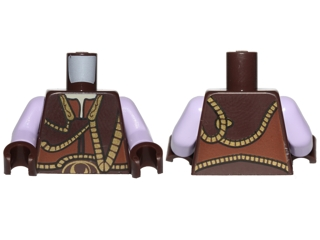 Torso SW Gungan Vest with Gold Trim Front and Back Pattern / Lavender Arms / Dark Brown Hands