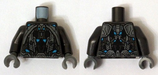 Torso Armor Robot with Blue and Light Bluish Gray Pattern / Pearl Dark Gray Arms / Dark Bluish Gray Hands