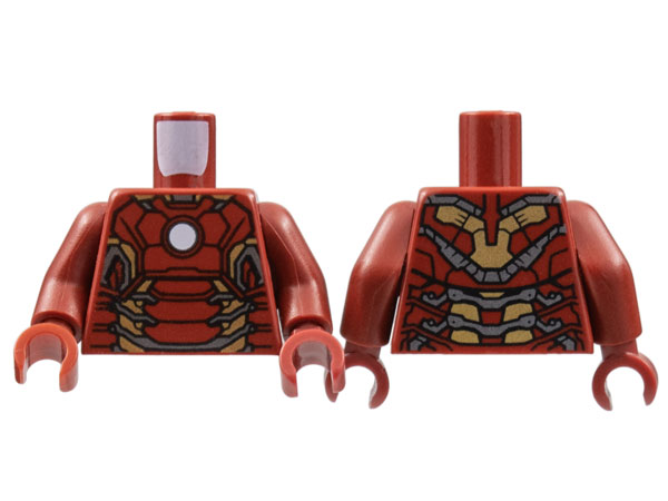 Torso Armor with White Circle and Gold Plates (Mark 43) Pattern / Dark Red Arms / Dark Red Hands