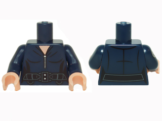 Torso Female Jumpsuit with Silver Zipper and Black Utility Belt Pattern / Dark Blue Arm Left / Dark Blue Arm Right with SHIELD Logo Pattern / Light Nougat Hands