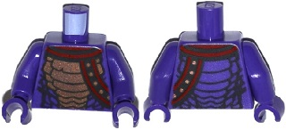 Torso Ninjago Snake with Black and Copper Scales and Shoulder Strap Pattern / Dark Purple Arms / Dark Purple Hands