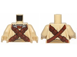 Torso SW Tusken Raider with Reddish Brown Crossed Belts with Pouches and Breathing Apparatus Pattern / Tan Arms / Tan Hands