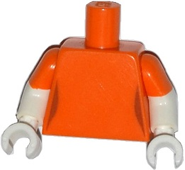 Torso Simpsons Female with Dark Orange Waist Pattern / White Arms with Molded Orange Short Sleeves Pattern / White Hands