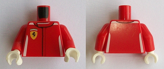 Torso Speed Champions with Ferrari Logo Pattern / Red Arms / White Hands