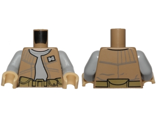 Torso SW Vest with Badge over Light Bluish Gray Shirt, Belt with Pouches Pattern (Endor Rebel Trooper) / Light Bluish Gray Arms / Tan Hands