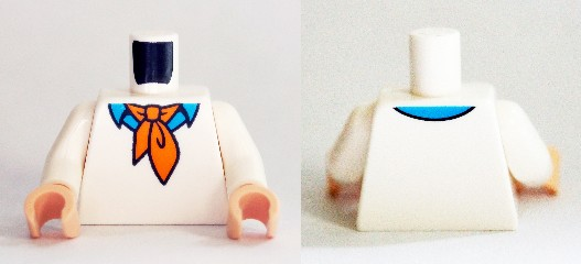 Torso Sweater with Dark Azure Shirt with Collar and Orange Ascot Tie Pattern (Fred) / White Arms / Light Nougat Hands