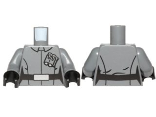 Torso SW First Order Officer Female Pattern / Dark Bluish Gray Arms / Black Hands