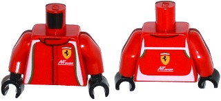 Torso Speed Champions with Ferrari and AFcorse Logo Pattern / Red Arms / Black Hands