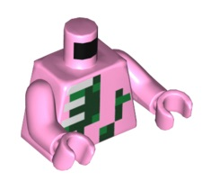 Torso Pixelated Zombie Pigman Pattern / Bright Pink Arms / Bright Pink Hands