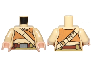 Torso Female Dark Orange Crop Top and Tan Diagonal Belt Pattern (SW Resistance Soldier) / Tan Arms / Light Nougat Hands