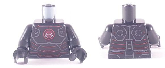 Torso Iron Skull with Hydra Logo Pattern / Black Arms / Black Hands