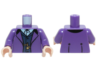 Torso Suit Jacket over Dark Blue Vest and White Button Down Shirt with Gold Chain Watch Pattern / Dark Purple Arms / Light Nougat Hands