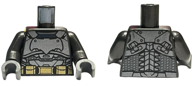 Torso Batman Logo with Body Armor and Gold Belt Pattern / Pearl Dark Gray Arms / Dark Bluish Gray Hands