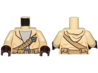 Torso SW Hooded Shirt over Light Bluish Gray Undershirt and Dark Tan Straight and Diagonal Belts with Pockets Pattern / Tan Arms / Dark Brown Hands