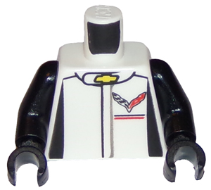 Torso Racing Suit with Chevrolet Logos on Front and 'CORVETTE RACING' on Back Pattern / Black Arms / Black Hands