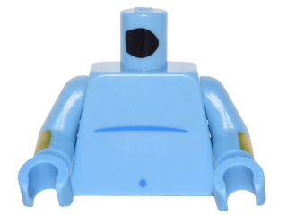 Torso Bare Chest with Blue Stomach Line and Navel Pattern / Medium Blue Arms with Gold Cuffs / Stripes Pattern / Medium Blue Hands