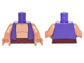 Torso Vest over Nougat Bare Chest with Dark Red Belt Front and Back Pattern / Nougat Arms / Nougat Hands