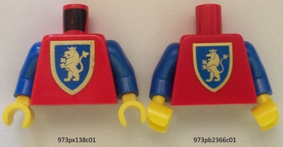 Torso Castle Crusaders Gold Lion Shield Pattern (Reissue) / Blue Arms / Yellow Hands