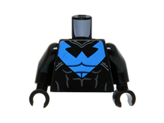 Torso Batman Nightwing Blue Outfit and Muscles Pattern / Black Arms / Black Hands