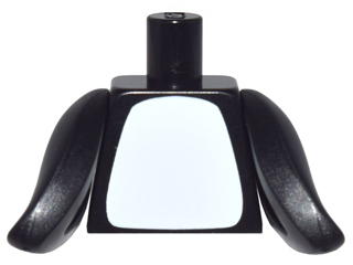 Torso White Chest / Stomach Pattern (Penguin) / Black Flippers