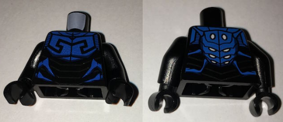 Torso Batman Armor with Insect Scales and Blue Beetle Pattern / Black Arms / Black Hands