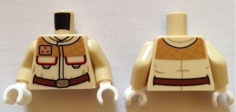 Torso SW Rebel Officer Jacket, Belt and Pockets  Pattern / Tan Arms / White Hands