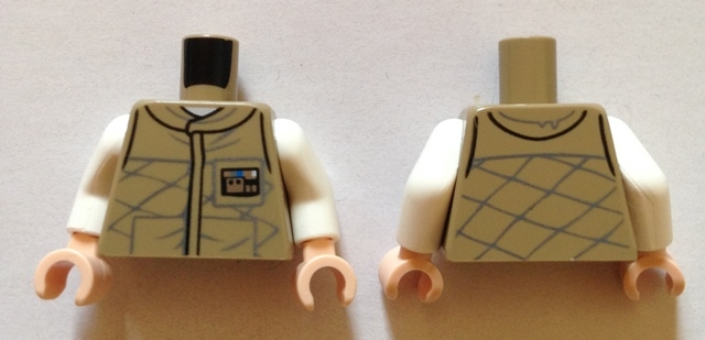 Torso SW Hoth Rebel Jacket Pattern / White Arms / Light Nougat Hands