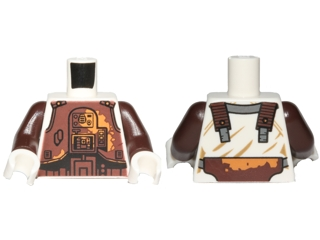 Torso SW Dark Brown Armor Plates with Medium Nougat Rust Stains Pattern (Dengar) / Dark Brown Arms / White Hands