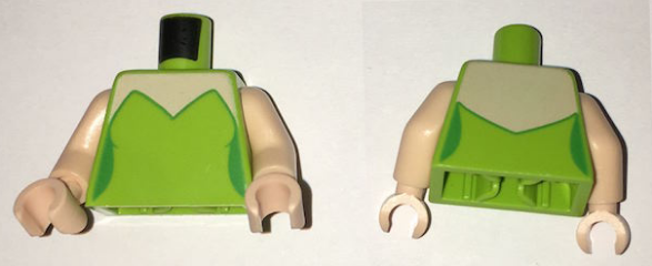 Torso Female Strapless Top with Light Nougat Neck, Curved Cut Across Back Pattern / Light Nougat Arms / Light Nougat Hands