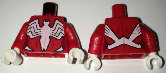 Torso Spider-Girl White Spider Wraparound Pattern / Red Arms / White Hands