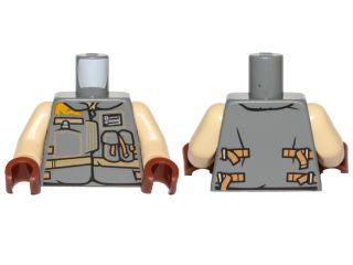 Torso SW Jacket with Dark Tan Belts and Pockets Pattern (Rebel Trooper) / Tan Arms / Reddish Brown Hands