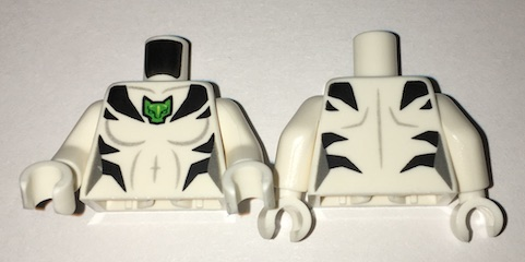 Torso Female Outline with Green Cat Logo, Black Stripes, and Gray Contour Lines Front and Back Pattern / White Arms / White Hands