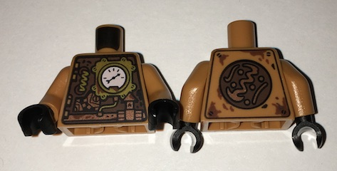 Torso Gold and Copper Clockwork Robot Front and Back Pattern / Medium Nougat Arms / Black Hands