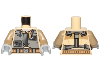 Torso SW Jacket with Dark Tan Shirt, Belts on Back Pattern (Pao) / Dark Tan Arms / Light Bluish Gray Hands