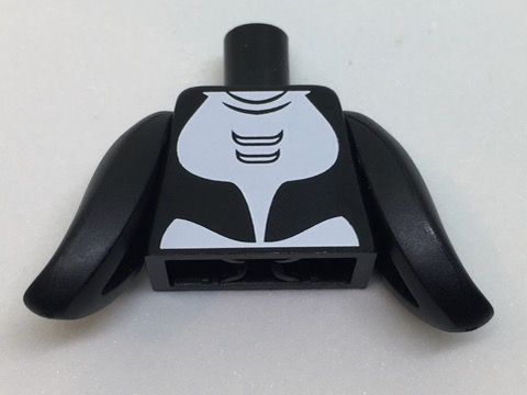 Torso Orca with White Ventral Patch Pattern / Black Fins