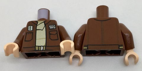 Torso Jacket with Pockets and Badges over Tan Shirt Pattern / Reddish Brown Arms / Light Nougat Hands