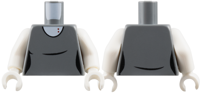 Torso Female Tank Top, White Neck with Red Vampire Bite Pattern / White Arms / White Hands