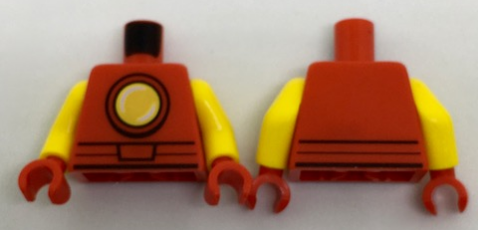 Torso Black Belt Outline and Yellow Circle Arc Reactor Pattern (Iron Man) / Yellow Arms / Red Hands