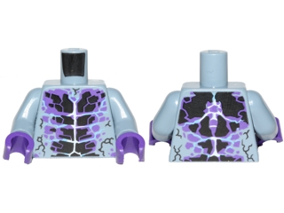 Torso Black and Dark Purple Rock Veins Pattern / Sand Blue Arms / Dark Purple Hands