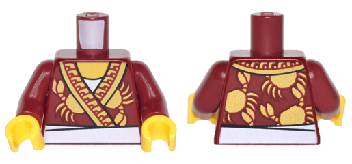 Torso Robe with Ornate Gold Trim, Crabs and White Apron Pattern / Dark Red Arms / Yellow Hands